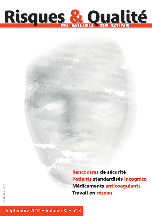 Risques & Qualité - Volume XI - n°3 - Septembre 2014