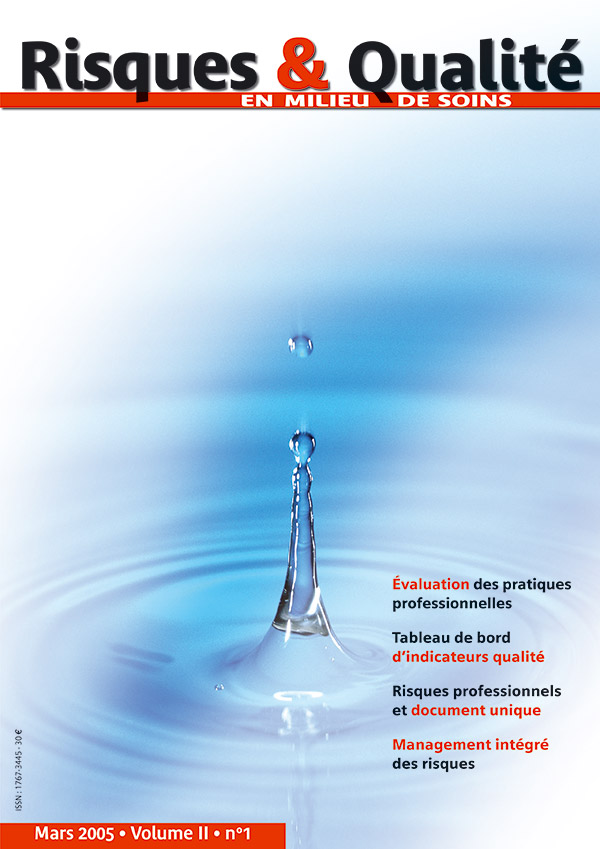 Risques & Qualité - Volume II - nº1 - Mars 2005