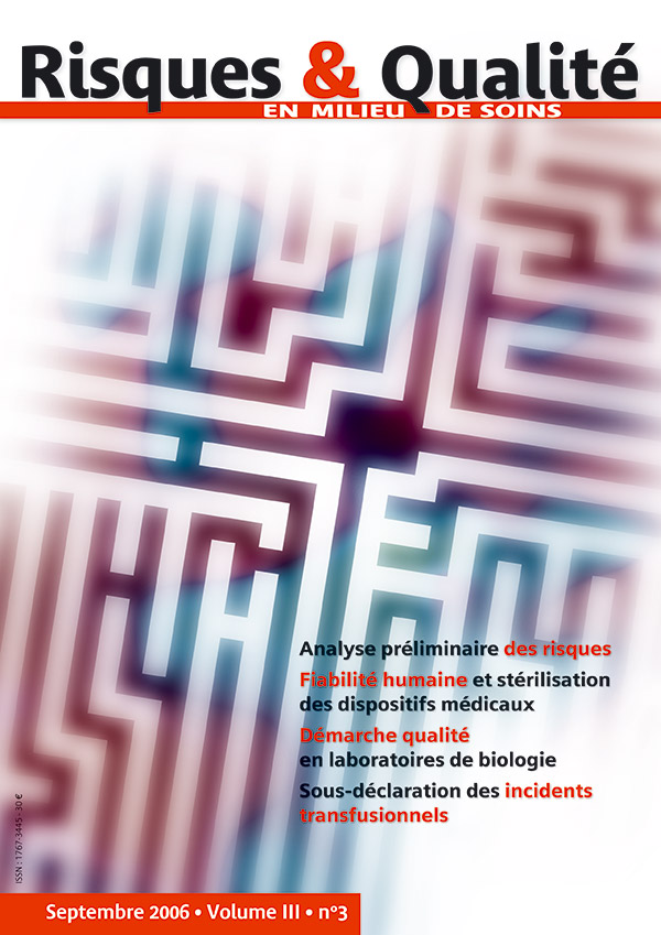 Risques & Qualité - Volume III - nº3 - Septembre 2006